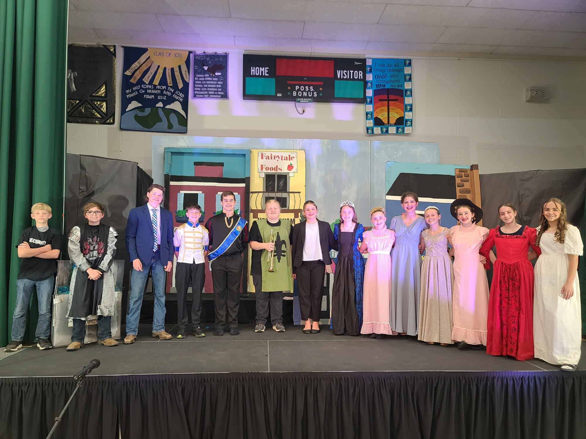 Children prepare for a school play at New Era Christian